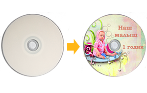 Печать изображения и текста на дисках CD/DVD